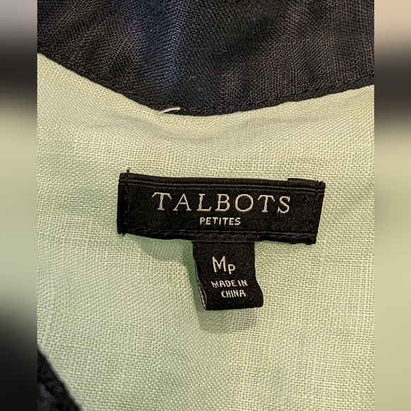 Talbot Linen mint green Seabreeze Linen Tunic Top shirt v neck loose fit size MP - Picture 3 of 7
